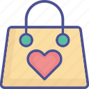bag, hangout, heart, shopping