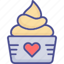 cupcake with cupcake, cupcake with heart, dessert, muffin