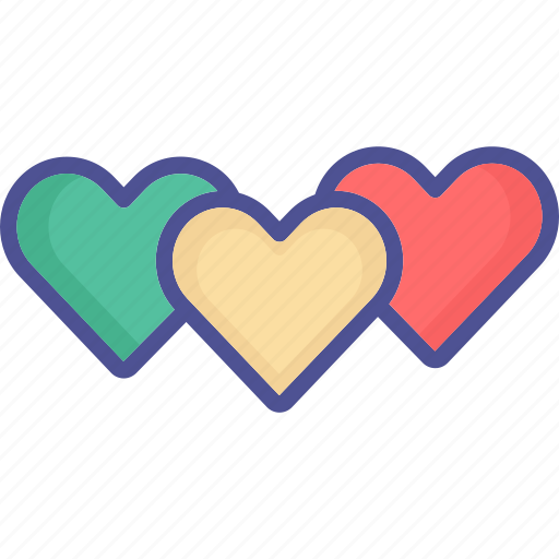 Affection, hearts, love, lovers, three hearts icon - Download on Iconfinder