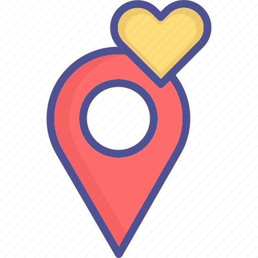Loving location, date point, favourite place, heart locator icon - Download on Iconfinder