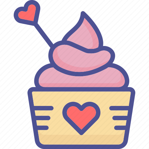 Cupcake with cupcake, cupcake with heart, dessert, muffin icon - Download on Iconfinder