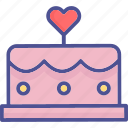 anniversary cake, cake with heart, cake, dessert, heart 
