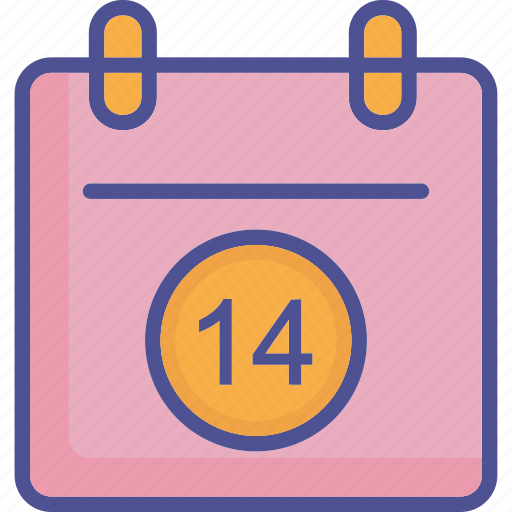 Valentine day calendar, loving calendar, calendar, date icon - Download on Iconfinder
