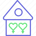 heart with home, couple home, family, female, home