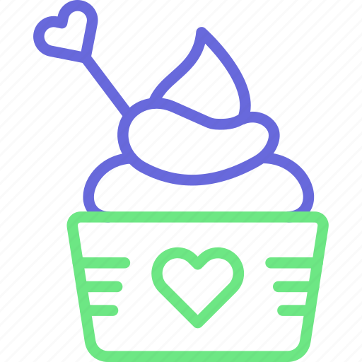 Loving cupcake, cupcake, cupcake with heart, dessert icon - Download on Iconfinder