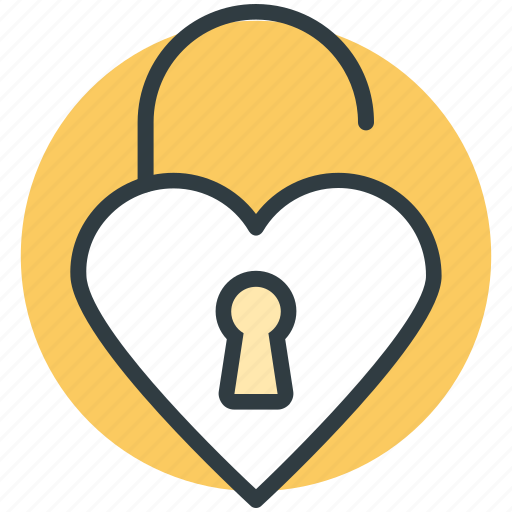 Heart shaped, love secret, padlock, privacy, secret feelings icon - Download on Iconfinder