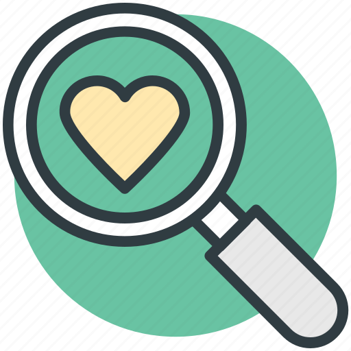 Dating concept, find partner, heart, love symbol, magnifier, marriage proposal icon - Download on Iconfinder