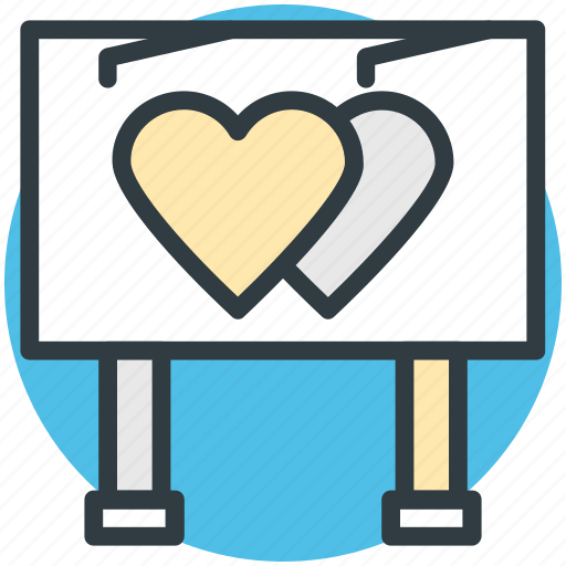 Advertising, billboard, marketing, signboard, two hearts icon - Download on Iconfinder