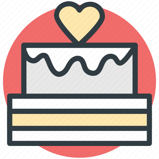 Cake, dessert, happiness, heart sign, valentine day icon - Download on Iconfinder