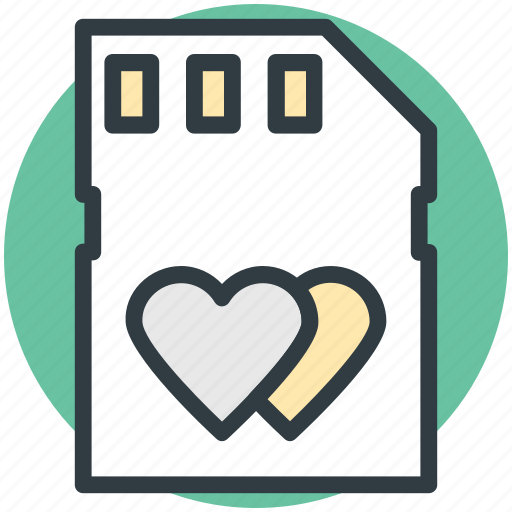 Chip, chip card, gsm, heart sign, sd card icon - Download on Iconfinder