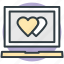 heart sign, imagination, laptop, love, love inspiration, love via internet, valentine day 