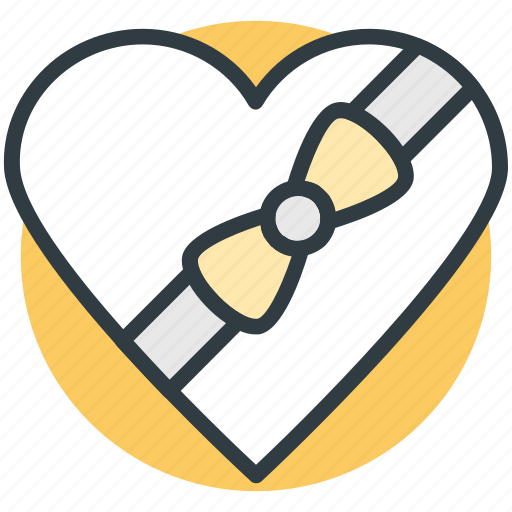 Celebration, congratulation, heart gift, present, ribbon tie icon - Download on Iconfinder