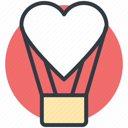 Affection, fun, heart shaped balloon, hot air balloon, love theme icon - Download on Iconfinder