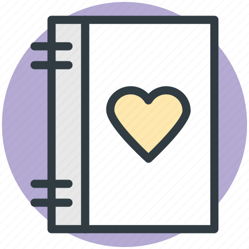 Diary, heart sign, love, love inspirations, memo, memories, romantic feelings icon - Download on Iconfinder