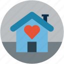 home with heart sign, house, house with heart sign, love home, lovers home 