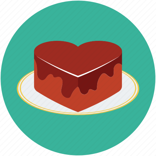 Cake, chocolate cake, dessert, heart shaped cake, love sign icon - Download on Iconfinder