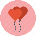 hearts balloon, hearts on thread, hearts with thread, love concept, love sign