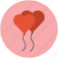 hearts balloon, hearts on thread, hearts with thread, love concept, love sign 