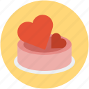 cake, cake with hearts, dessert, hearts on cake, valentine cake