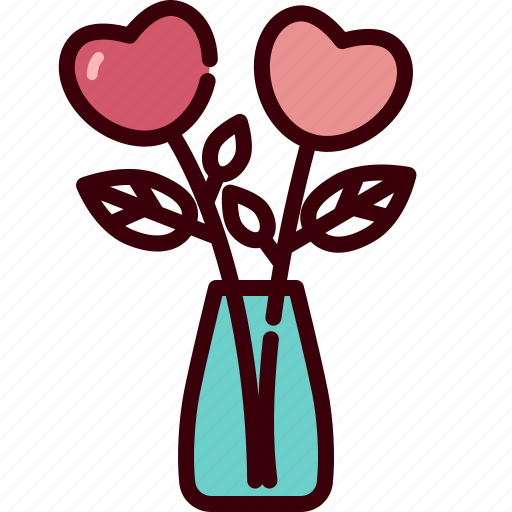 Vase, love, heart, tree, plant, valentines, growth icon - Download on Iconfinder