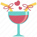 cocktail, love, coconut, heart, alcoholic, drinks, leisure, romantic, cocktails
