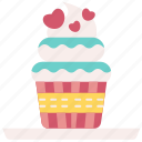 cupcake, dessert, bakery, heart, love, muffin, sweet, valentines