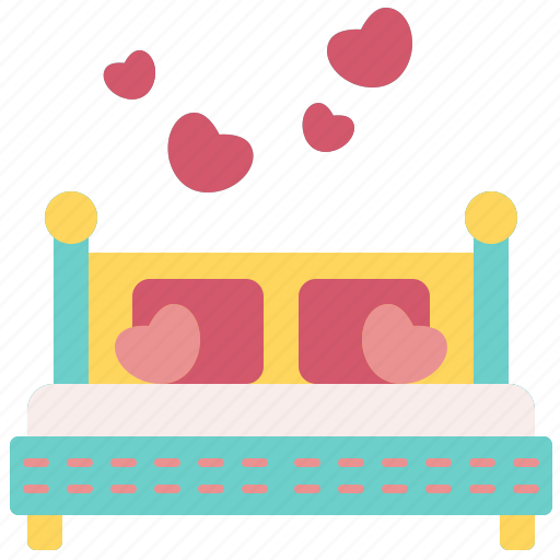 Double, bed, married, bedroom, heart, love, marriage icon - Download on Iconfinder