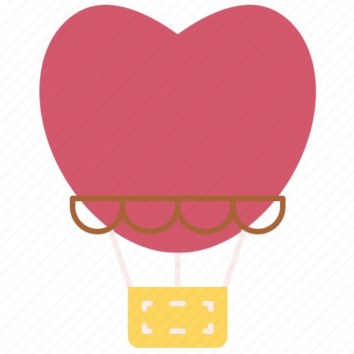 Balloon, honeymoon, trip, flight, heart, transportation icon - Download on Iconfinder