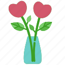 vase, love, heart, tree, plant, valentines, day, growth, romantic