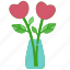 vase, love, heart, tree, plant, valentines, day, growth, romantic 