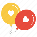 balloons, heart, love, valentine