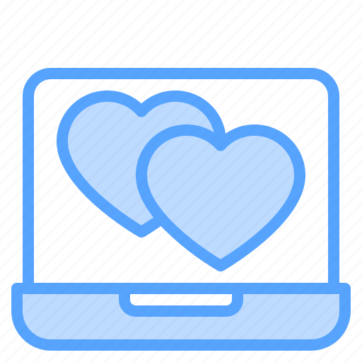 Laptop, heart, love, romance, valentine icon - Download on Iconfinder
