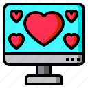 computer, heart, love, online, romance 
