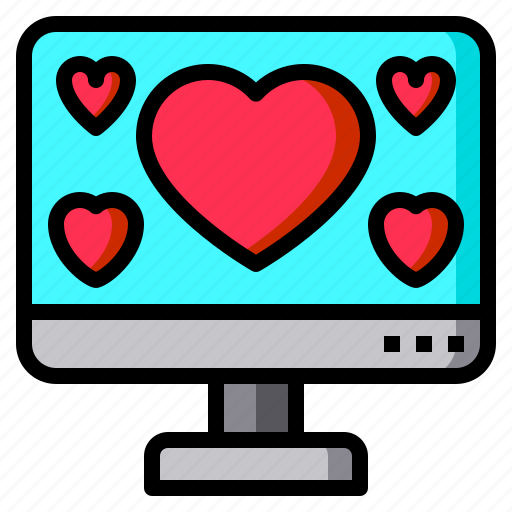 Computer, heart, love, online, romance icon - Download on Iconfinder