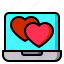 laptop, heart, love, romance, valentine 