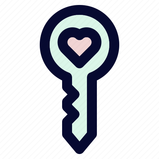 Love, valentine, wedding, married, romance, romantic, key icon - Download on Iconfinder