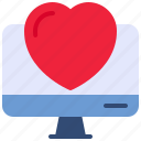 computer, heart, love, screen
