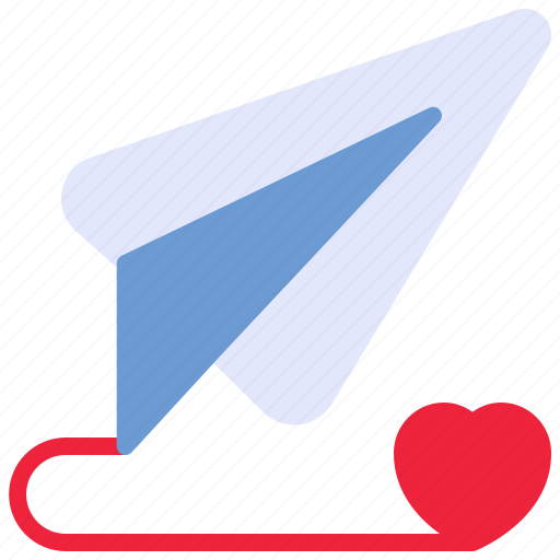 Heart, love, love message, paper plane icon - Download on Iconfinder