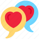 chat box, heart, love, speech bubble