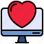 computer, heart, love, screen 