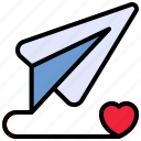 heart, love, love message, paper plane