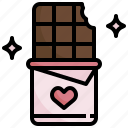 chocolate, bar, dessert, heart, snack