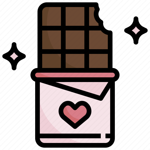 Chocolate, bar, dessert, heart, snack icon - Download on Iconfinder