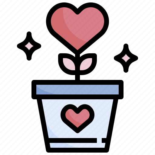 Flower, growth, love, romance, heart icon - Download on Iconfinder