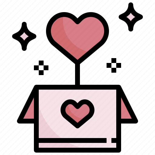Present, gift, box, heart, birthday, party icon - Download on Iconfinder