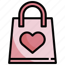 shopping, bag, heart, commerce, lovez