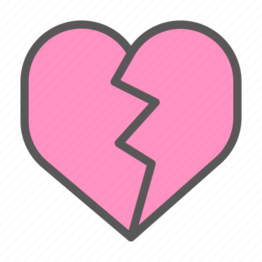 Break, breaking, couple, heart, love, romance, valentine icon - Download on Iconfinder