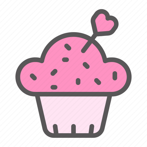 Cupcake, dessert, food, love, romance, romantic, valentine icon - Download on Iconfinder