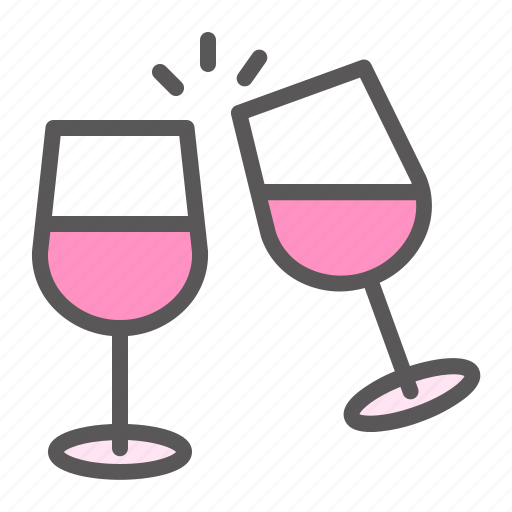 Cheers, drink, love, romance, romantic, valentine, wine icon - Download on Iconfinder