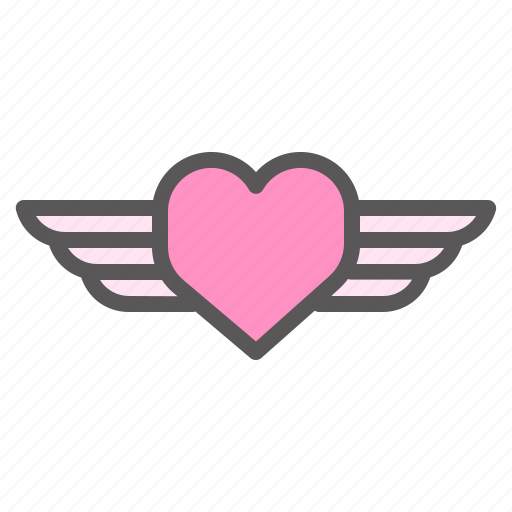 Fly, heart, love, romance, romantic, valentine, wings icon - Download on Iconfinder